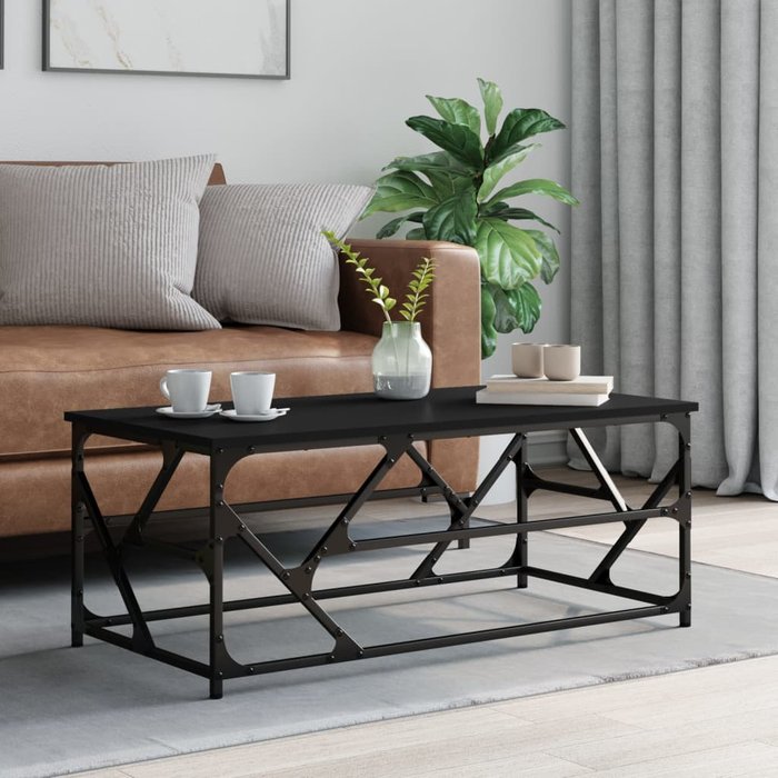 Maison exclusive - mesa de centro de madera contrachapada negro 100x50x40 cm