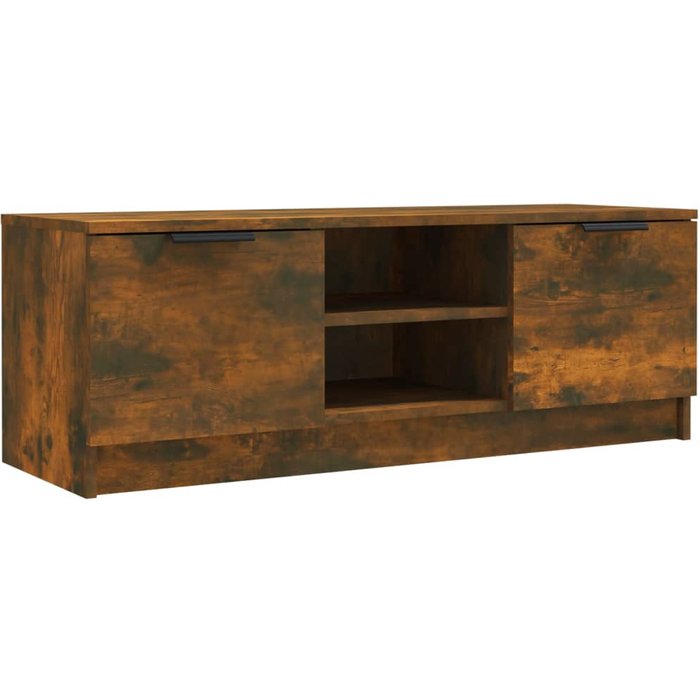 Mueble tv roble ahumado 102x35x36,5 cm madera contrachapada