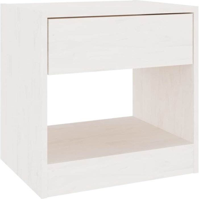 Mesita de noche blanco 40x31x40 cm madera maciza de pino
