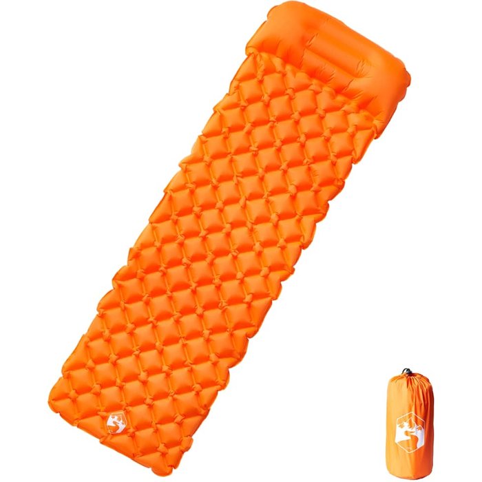 Maison exclusive - colchón de camping inflable con almohada 1 persona naranja