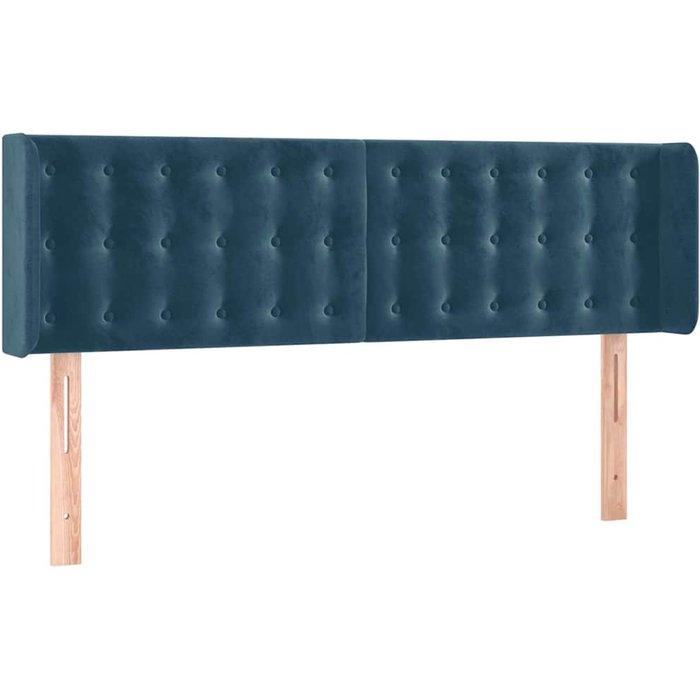 Cabecero cama - mueble cabecero de terciopelo azul oscuro 147x16x78/88 cm