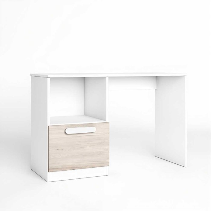 Escritorio estelle 1 cajón + 1 estante blanco mate/sahara 74x100x42 cm