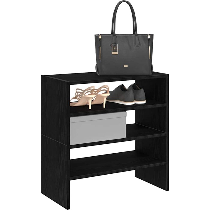 Maison exclusive - zapateros 2 uds apilables roble negro 60x30x30,5 cm