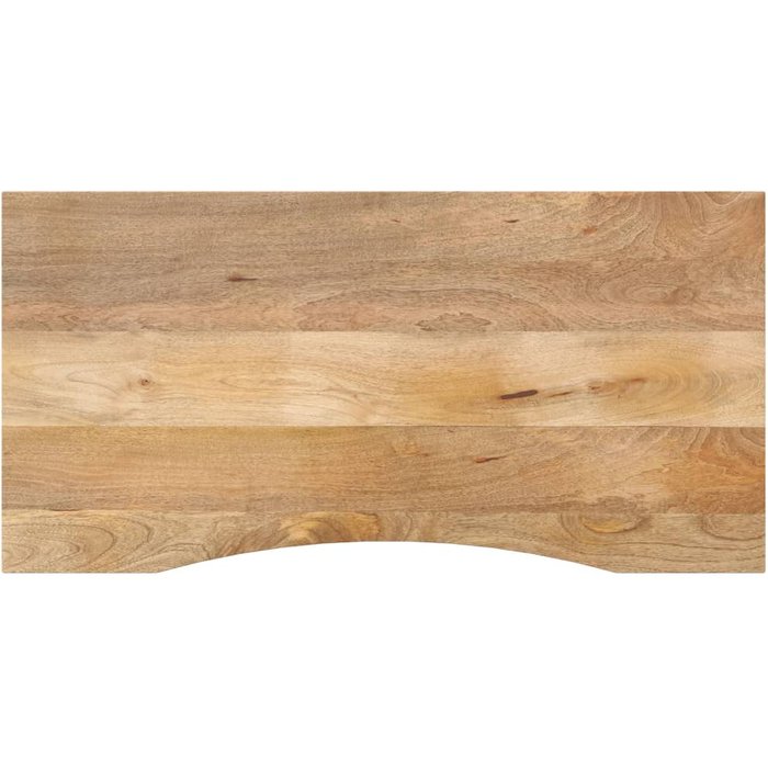 Tablero de escritorio curvo, 120x50x2,5 cm, madera maciza de mango sin acabado.