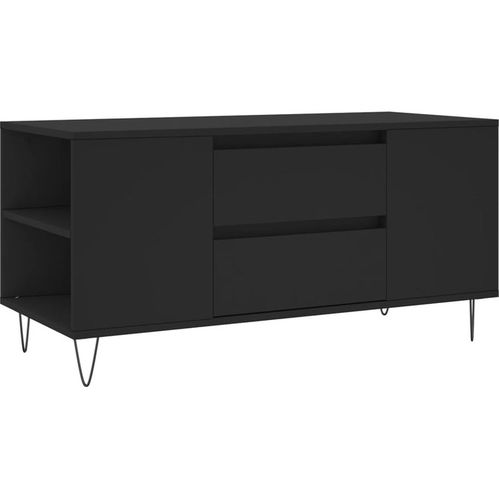 Mesa de centro de madera compuesta negra 102x44,5x50 cm - comfortxl