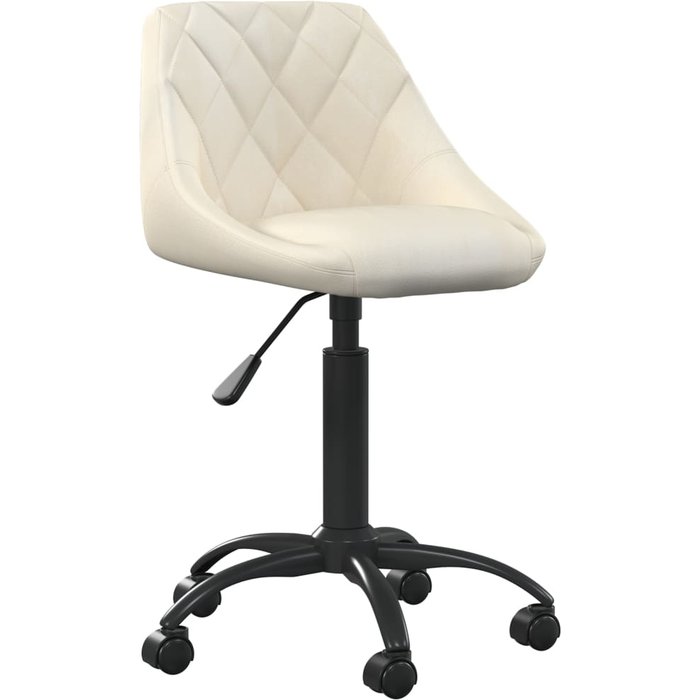 Silla de oficina de terciopelo crema