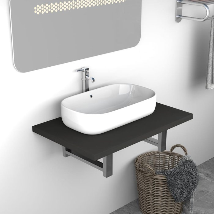 Maison exclusive - mueble de cuarto de baño gris 60x40x16,3 cm