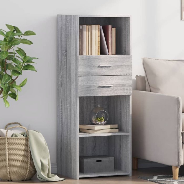 Aparador alto gris sonoma 45x42,5x124 cm de madera contrachapada