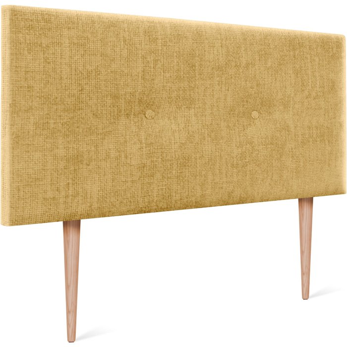 Dhome cabecero de lana natural con botones 95x105cm con patas camas 90 - mostaza