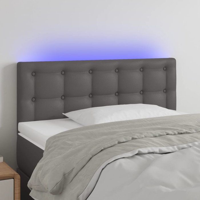 Maison exclusive - cabecero con led cuero sintético gris 80x5x78/88 cm