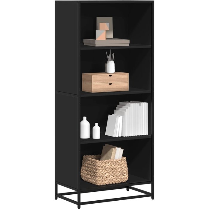 Maison exclusive - estantería de madera de ingeniería negra 60x35x139 cm