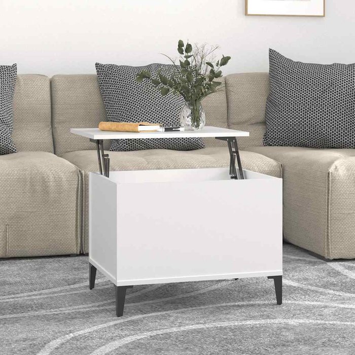 Maison exclusive - mesa de centro madera contrachapada blanco 60x44,5x45 cm