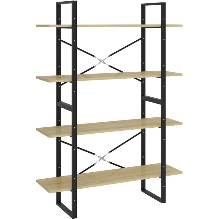 Estantería de 4 niveles contrachapada roble sonoma 100x30x140cm – comfortxl