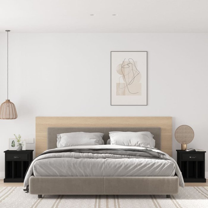 Maison exclusive - mesitas de noche 2 unidades negro 43x36x50 cm