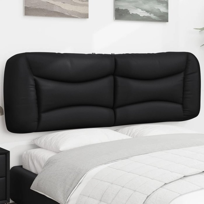 Cabecero de cama acolchado hvar cuero sintético negro 160 cm