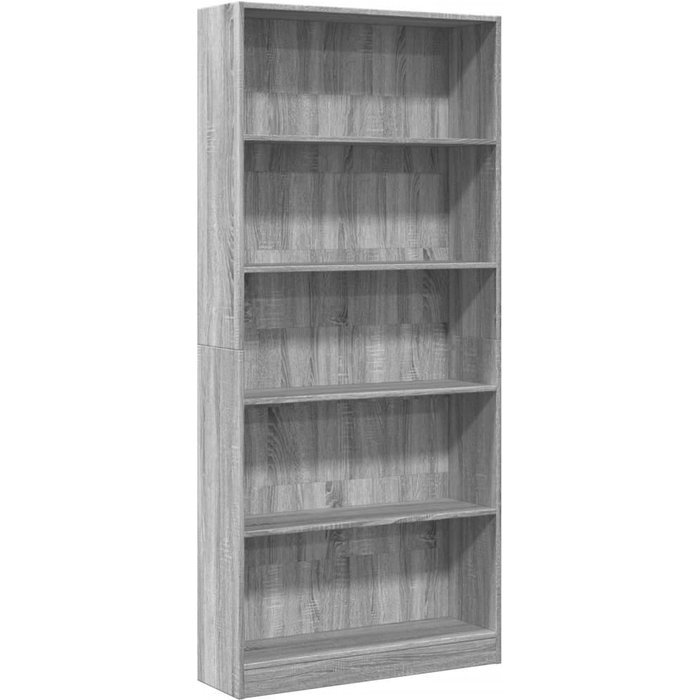 Estantería de madera de ingeniería gris sonoma 80x24x176 cm – comfortxl