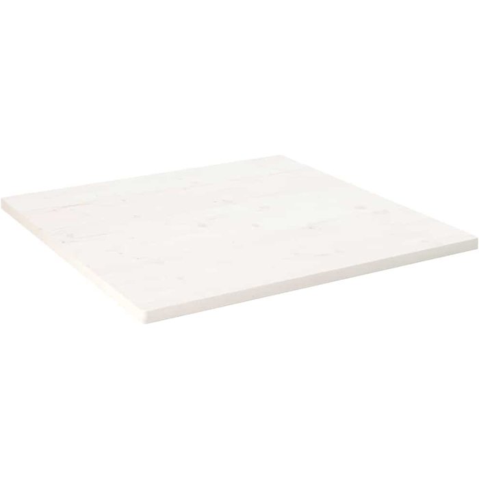 Tablero blanco de 80x80x2,5 cm de madera maciza de pino.