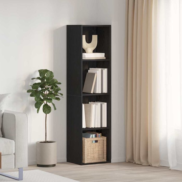 Librería de roble negro, 143 x 30 x 36 cm, madera de ingeniería.