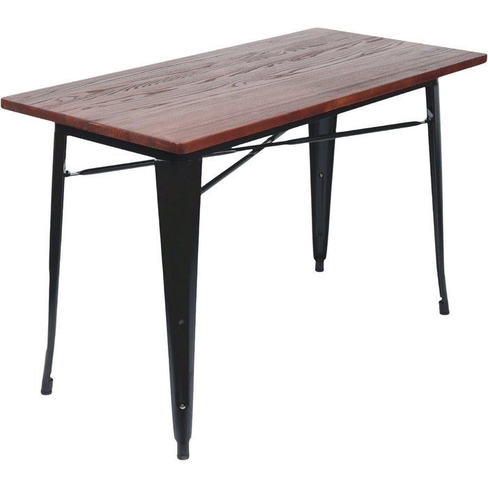 Mesa de comedor industrial rectangular de madera y acero 120x60x76cm thinia home