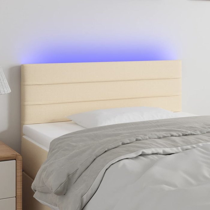 Maison exclusive - cabecero con led de tela color crema 80x5x78/88 cm