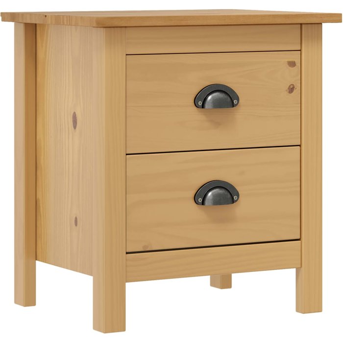 Mesita de noche hill, 46x35x49,5 cm, madera maciza de pino.