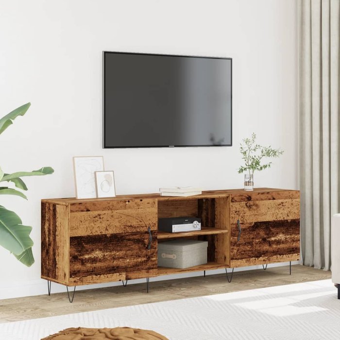 Mueble de tv madera de ingeniería envejecida 150x30x50 cm vidaxl