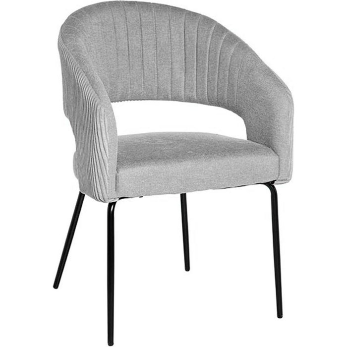 Silla belice tapizada gris claro con respaldo pana terciopelo