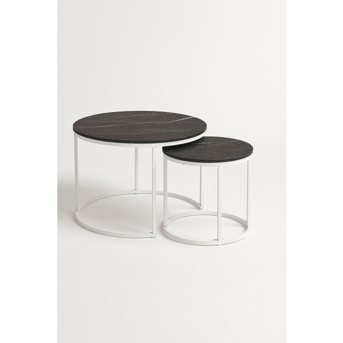 Regalos miguel - mesas auxiliares - set 2 mesas centro renty - mármol negro