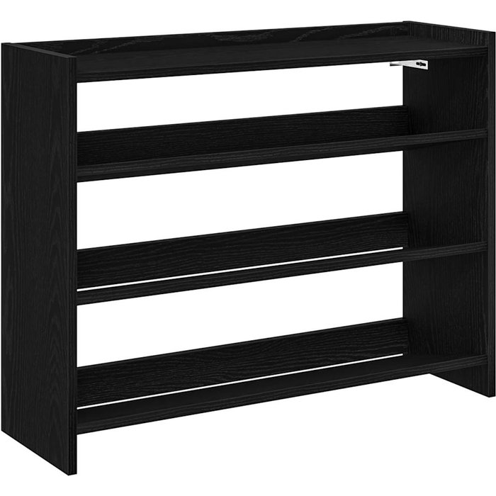 Zapatero de contrachapado negro 80x25x62 cm - comfortxl