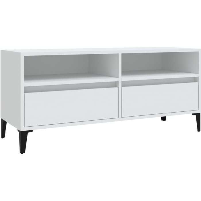 Mueble tv blanco 100x34,5x44,5 cm de madera contrachapada