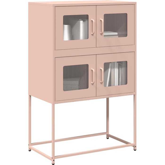 Aparador alto rosa 68x39x107 cm acero
