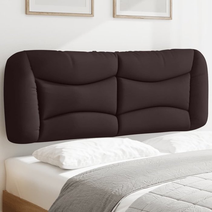 Cabecero de cama acolchado hvar tela marrón oscuro 140 cm