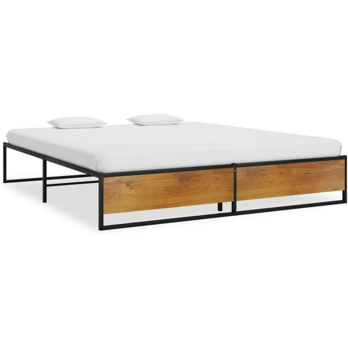 Estructura de cama sin colchón metal negro 200x200 cm vidaxl