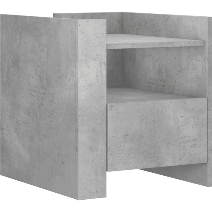 Mesita de noche madera de ingeniería gris hormigón 45x50x50 cm - comfortxl