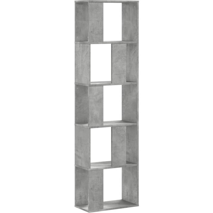 Librería de 5 niveles madera gris hormigón 45x23,5x162,5 cm – comfortxl