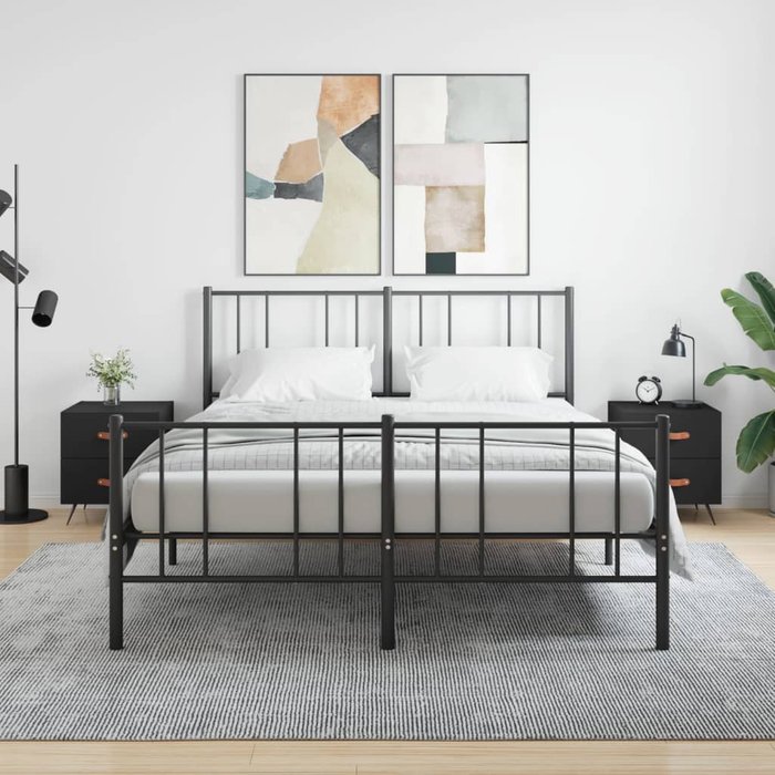 Mesitas de noche 2 uds madera ingeniería negro 40x35x47,5 cm vidaxl