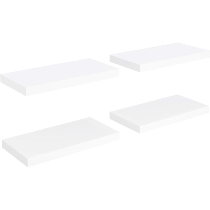Estantes flotantes de pared 4 uds blanco mdf 50x23x3,8 cm- comfortxl