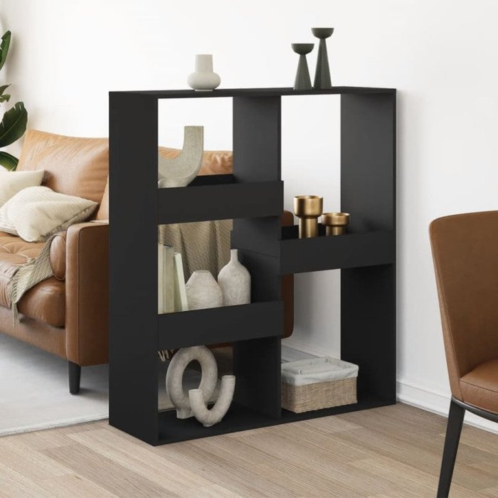 Separador de ambientes madera ingeniería negro 100x33x115 cm vidaxl