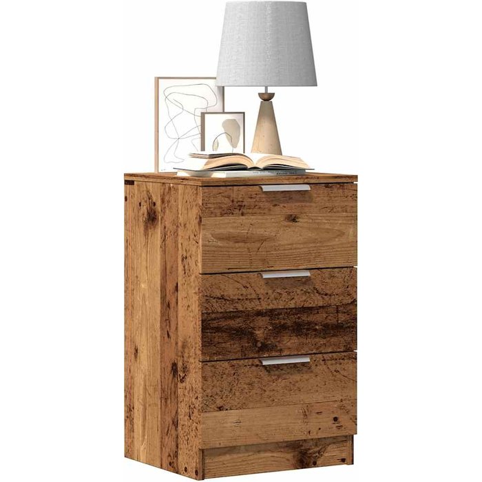 Mesita de noche madera de ingeniería envejecida 40x36x65 cm - comfortxl