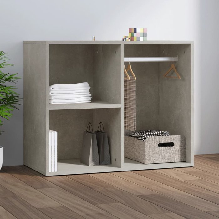 Mueble tocador gris hormigón 80x40x65 cm madera contrachapada