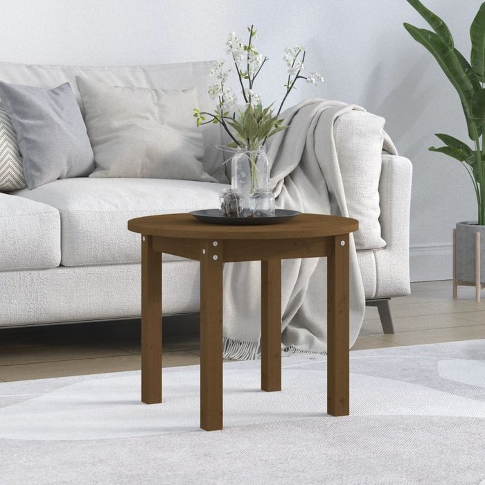 ¿mesa de centro marrón miel? 55x45 cm madera maciza de pino