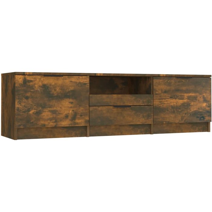 Mueble de tv de contrachapado de roble ahumado 140x35x40cm - comfortxl