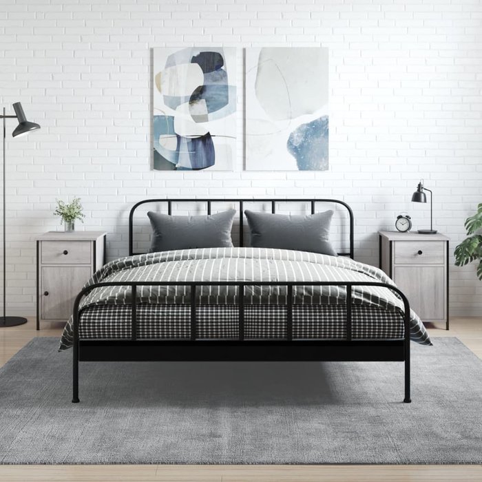 Mesitas de noche 2 uds madera contrachapada gris 40x42x60 cm vidaxl