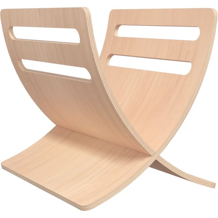 Revistero de madera de pie color natural