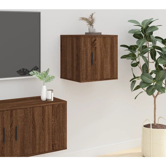 Maison exclusive - mueble para tv de pared roble marrón 40x34,5x40 cm