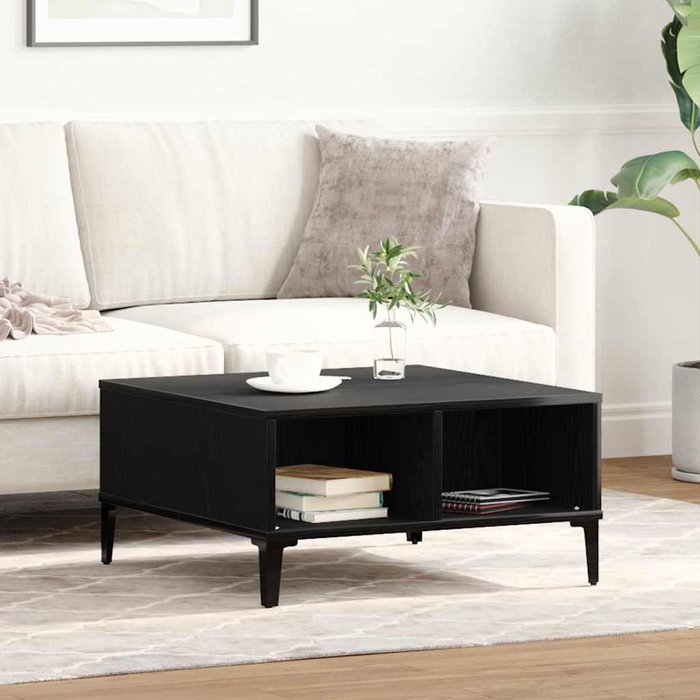 Maison exclusive - mesa de café roble negro 60 x 60 x 30 cm