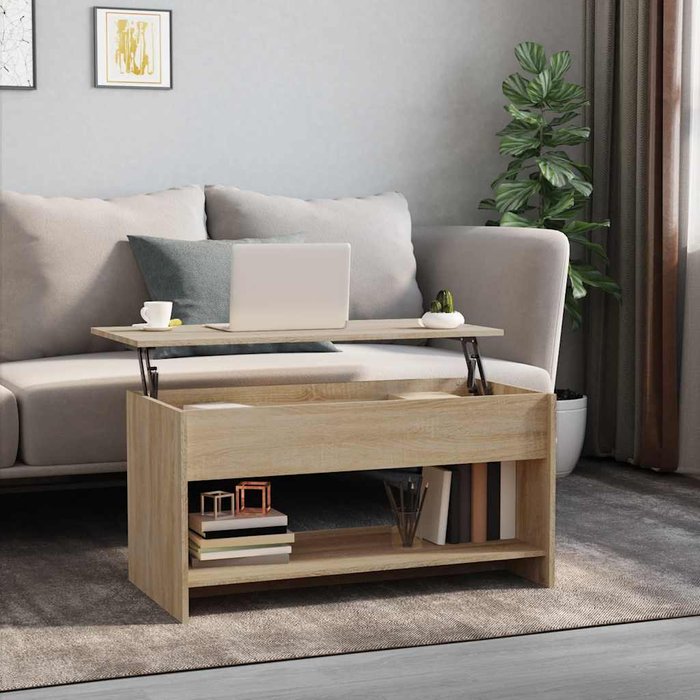 Mesa de centro madera de ingeniería roble 102x50x52,5 cm