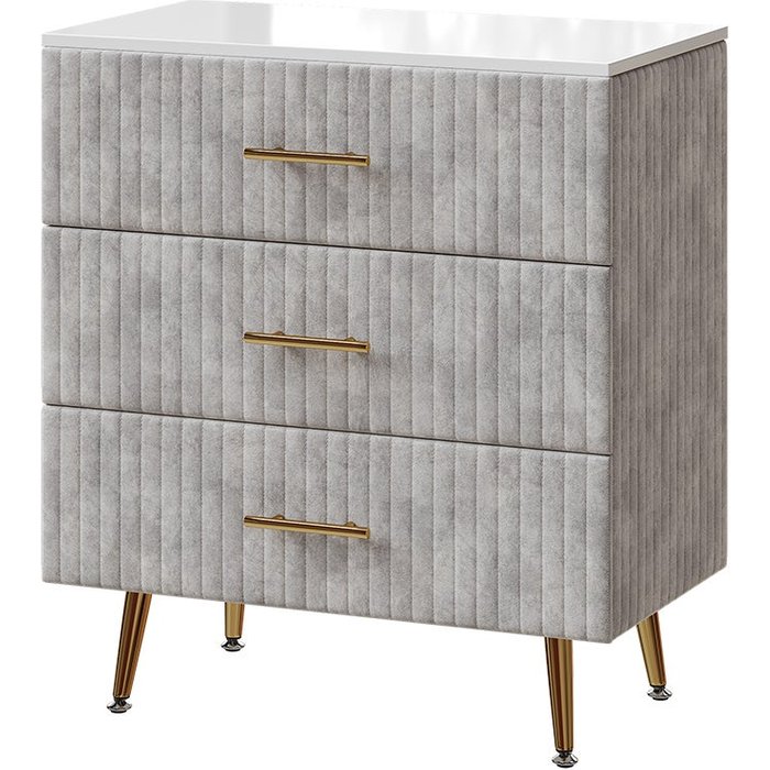 Vicco cómoda velia, gris, 70 x 78.5 cm con 3 cajones