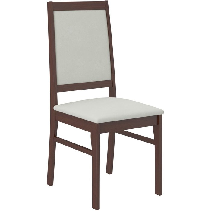 Silla de madera de nogal oscuro y tela 34 colores a elegir klarika-tejido 27104