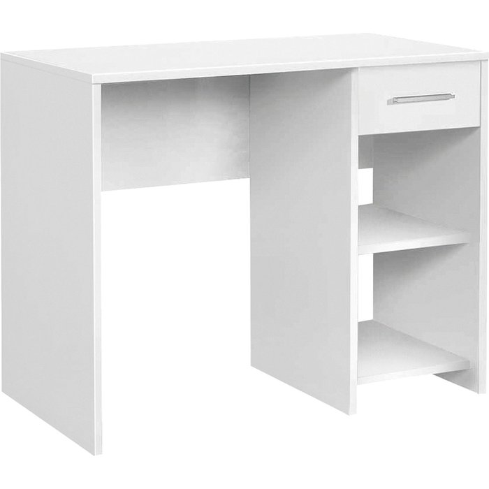 Venprodin - mesa escritorio 1 cajón con estantes 74x90x51 blanco